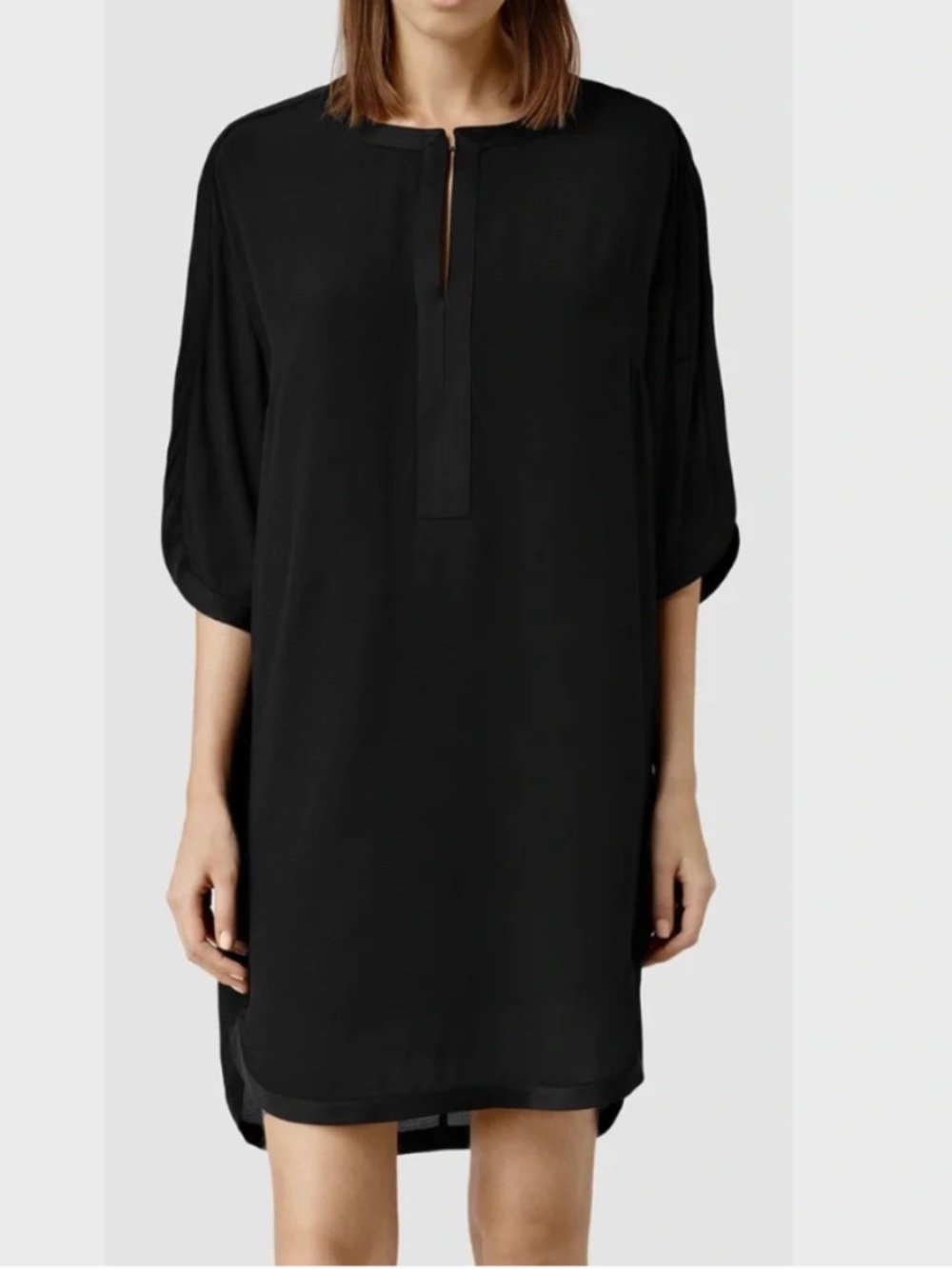 All Saints Black Acre Shift Dress Size 6